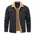 Herren Jacke mit Fleecekragen und Druckknöpfen