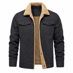 Herren Jacke mit Fleecekragen und Druckknöpfen