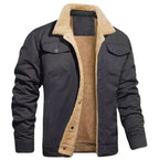 Herren Jacke mit Fleecekragen und Druckknöpfen