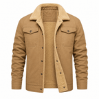Herren Jacke mit Fleecekragen und Druckknöpfen