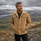 Herren Jacke mit Fleecekragen und Druckknöpfen