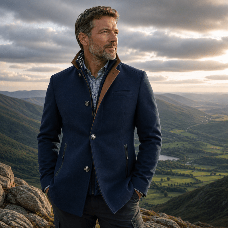 Herren Pea Coat aus Wollmischung
