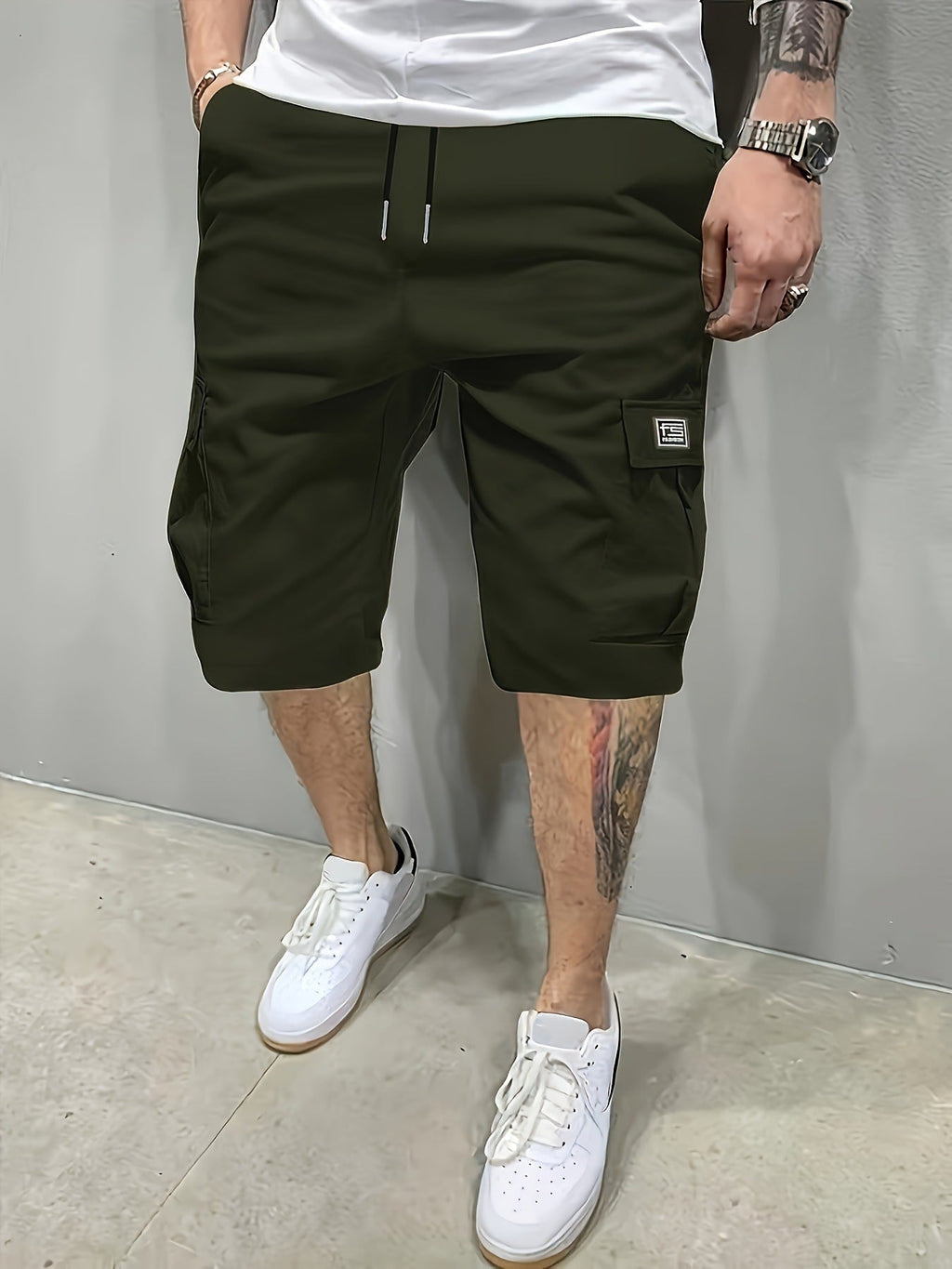 Herren Cargo-Shorts mit Kordelzug