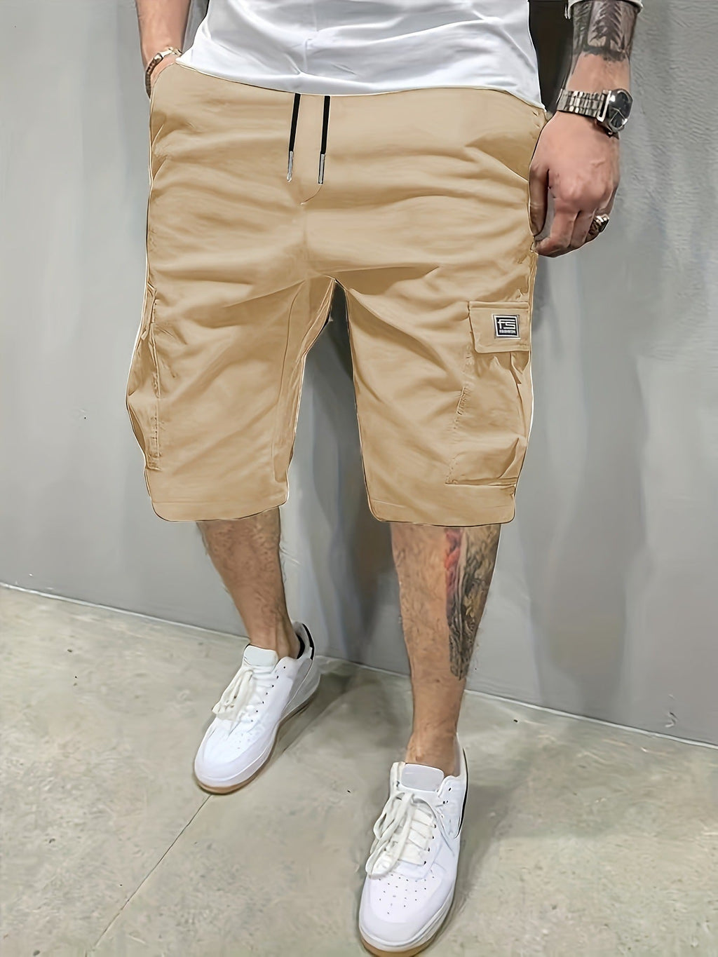 Herren Cargo-Shorts mit Kordelzug