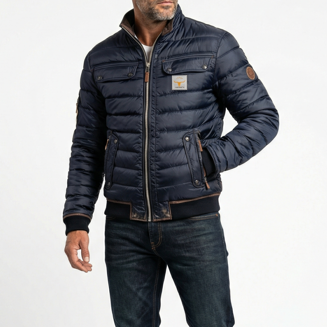 Herren Steppjacke mit Stehkragen
