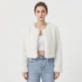 Damen Luxus Kunstpelz Jacke