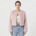 Damen Luxus Kunstpelz Jacke