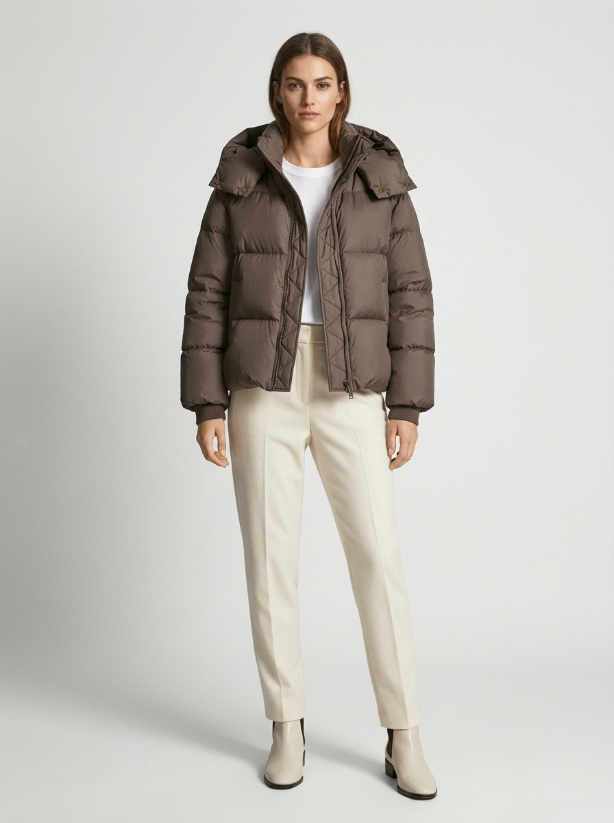Damen Steppjacke oversize mit Kapuze