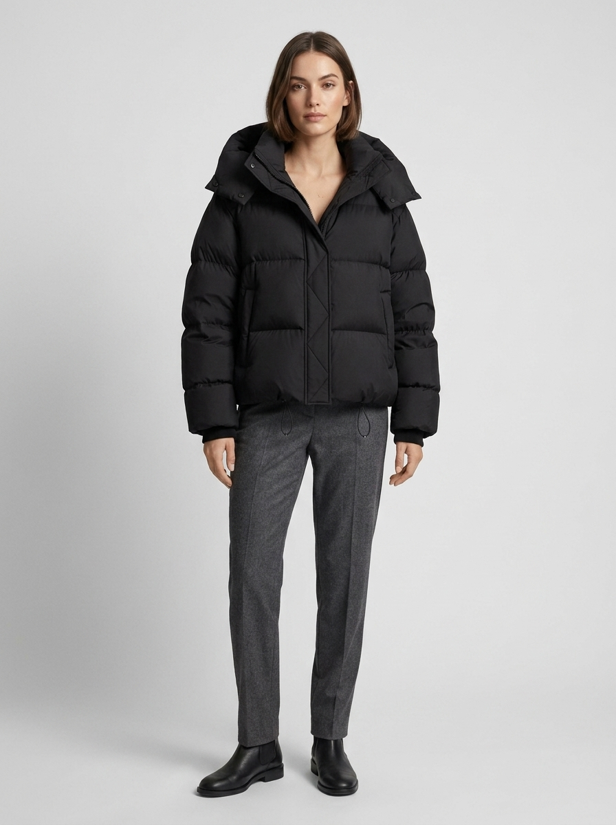Damen Steppjacke oversize mit Kapuze