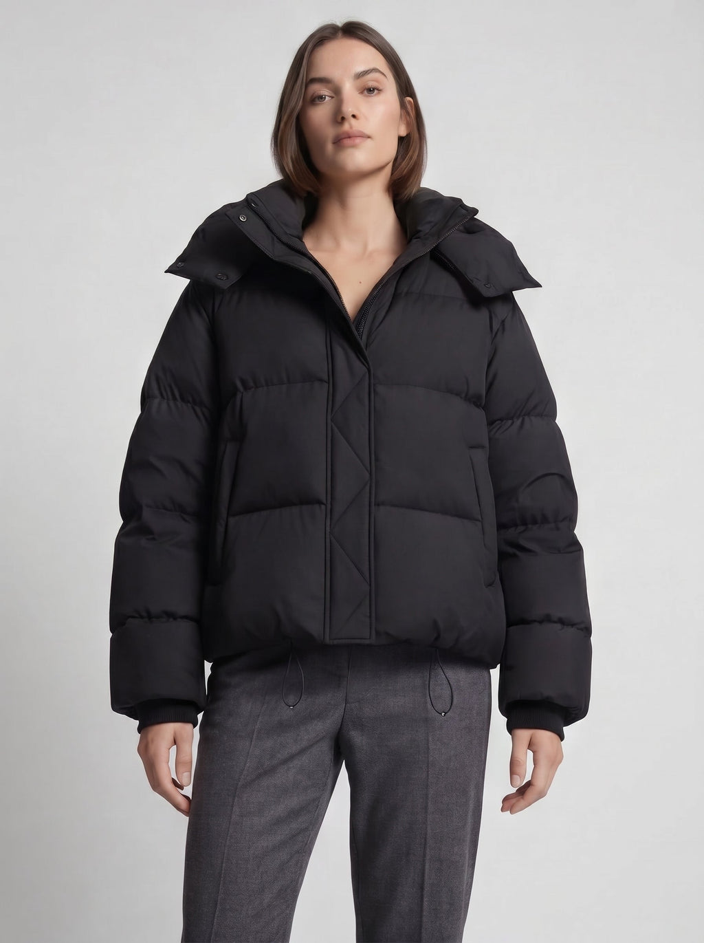 Damen Steppjacke oversize mit Kapuze