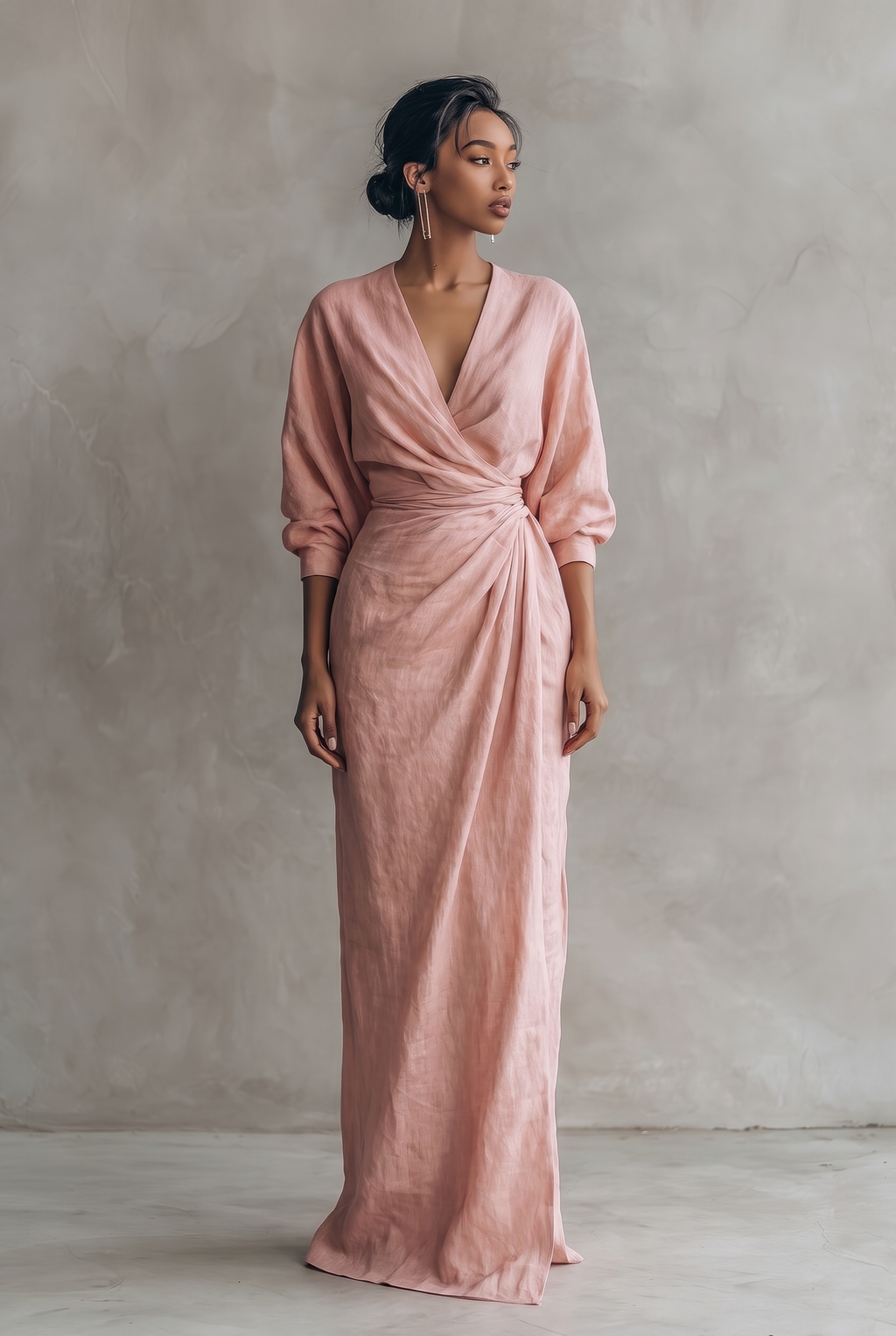 Damen Maxikleid mit Wickelausschnitt