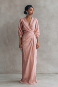 Damen Maxikleid mit Wickelausschnitt