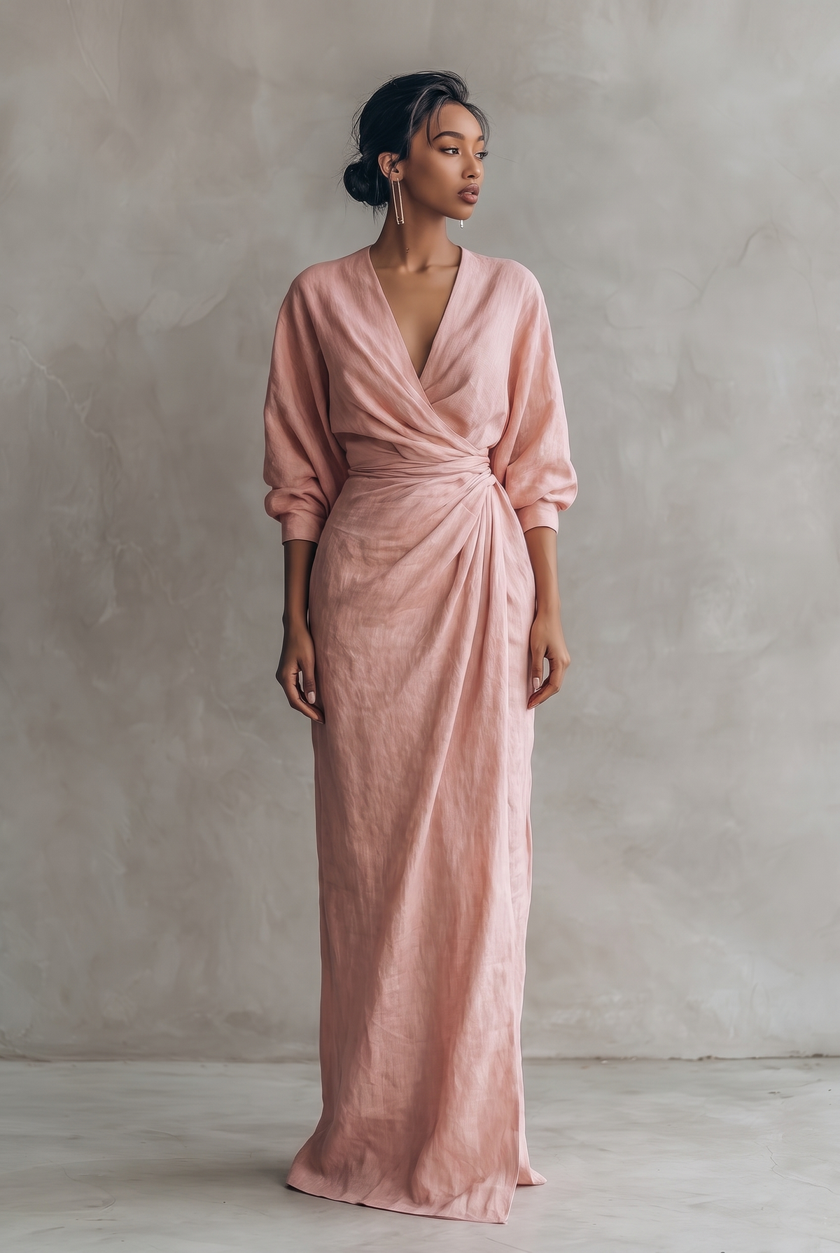 Damen Maxikleid mit Wickelausschnitt