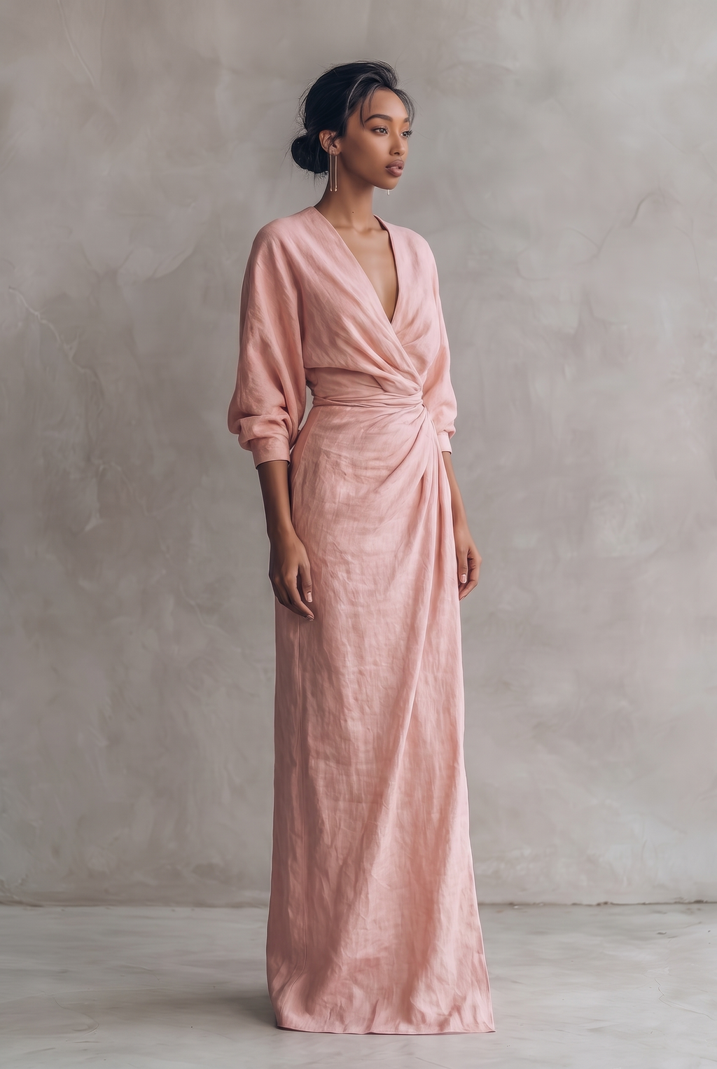 Damen Maxikleid mit Wickelausschnitt