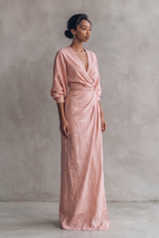 Damen Maxikleid mit Wickelausschnitt