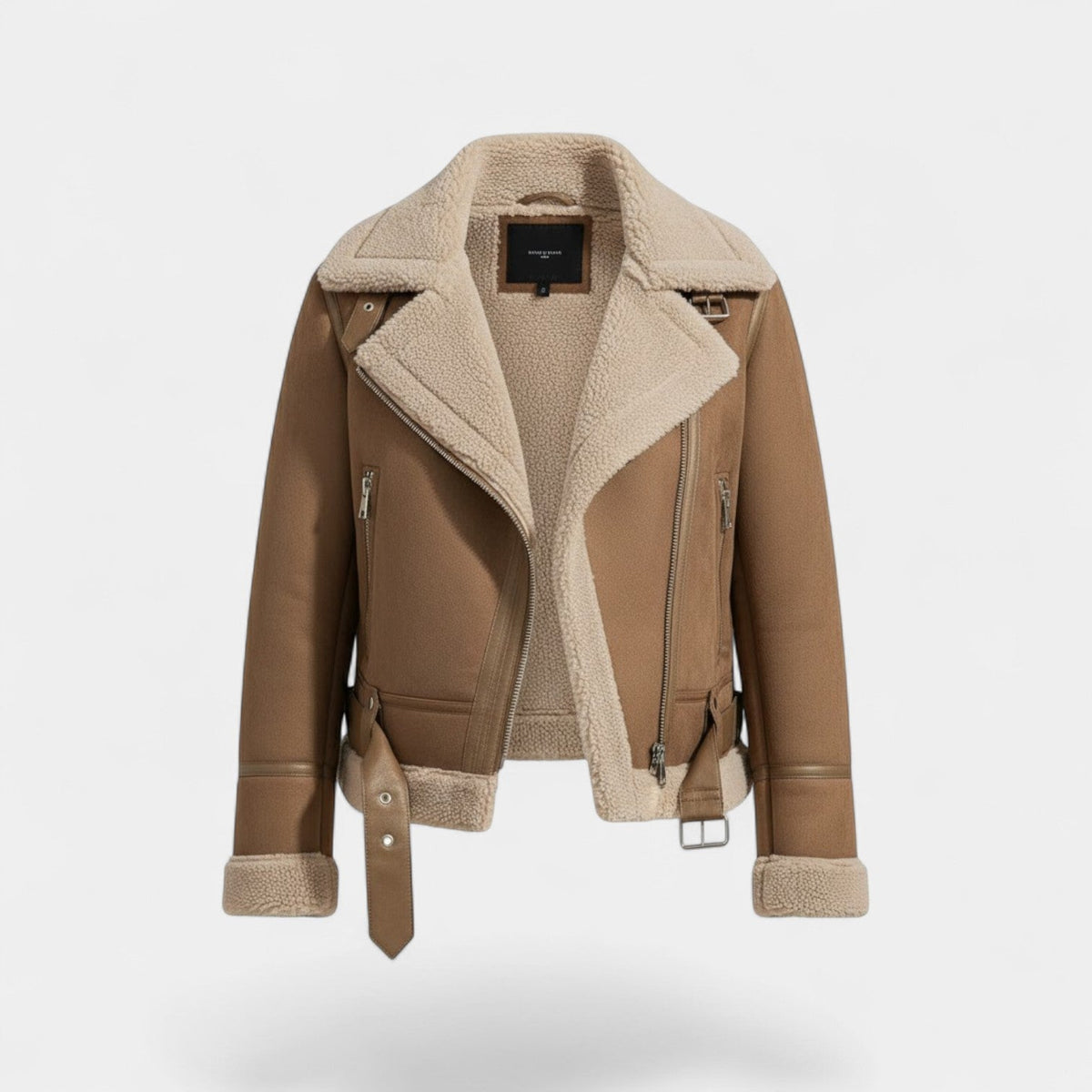 Damen Wildlederjacke mit Fellkragen