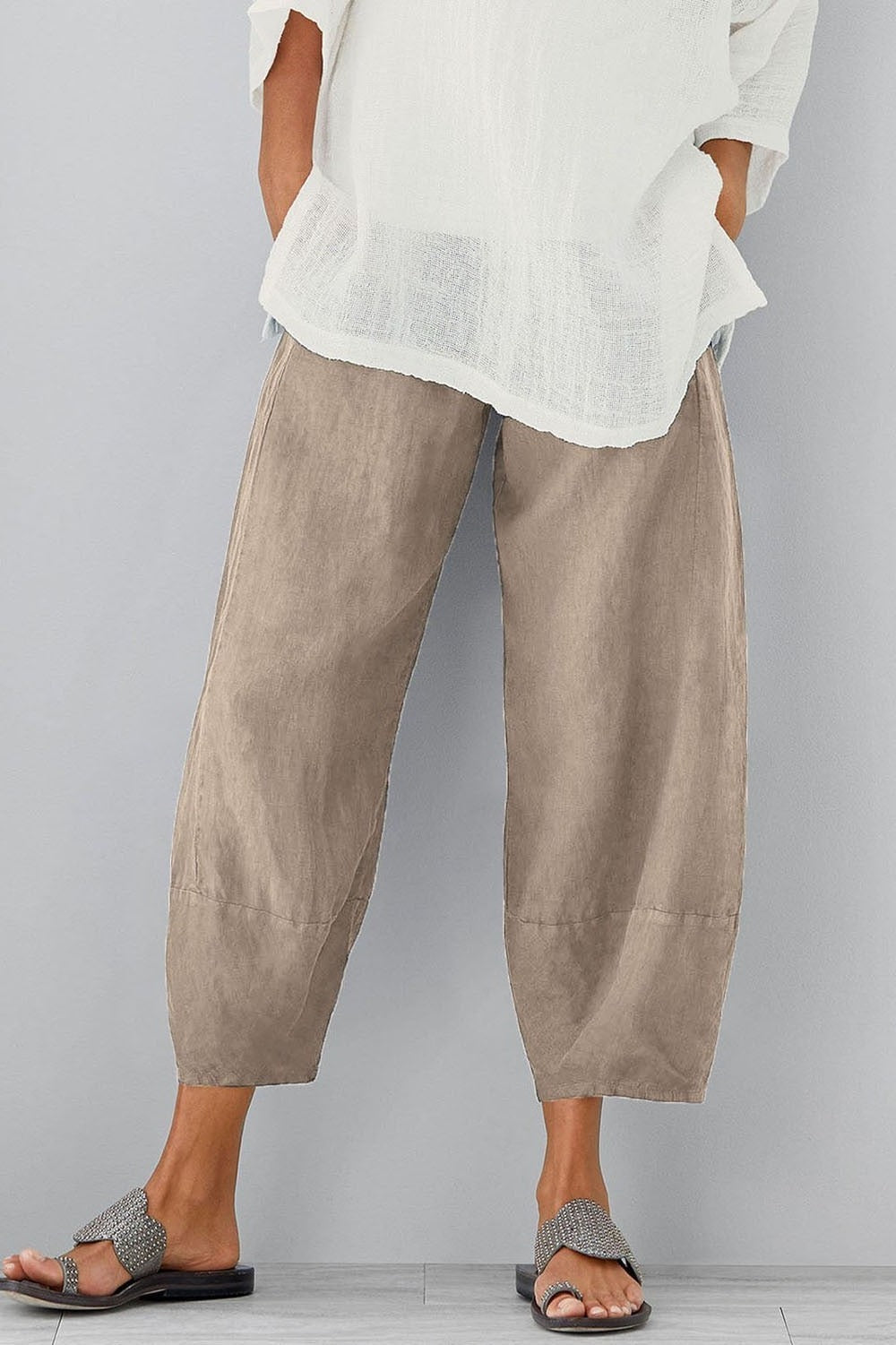 Damen lässige weite Hose mit Taschen