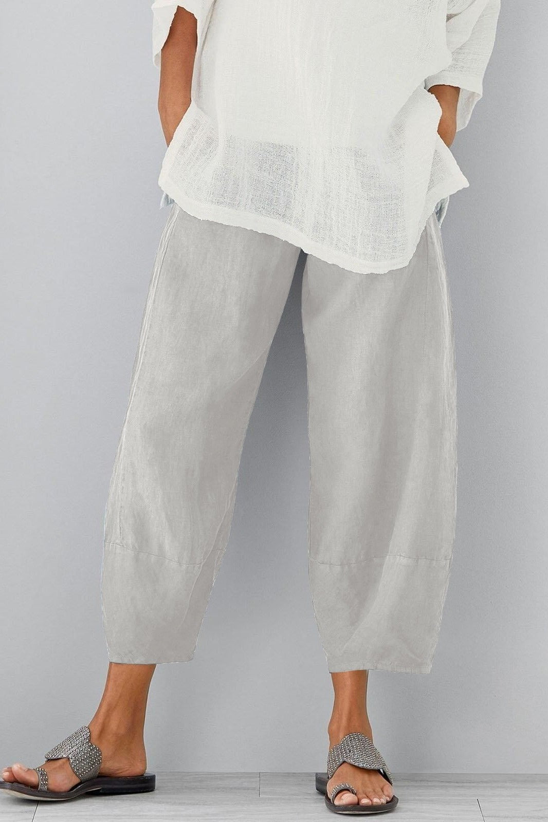 Damen lässige weite Hose mit Taschen