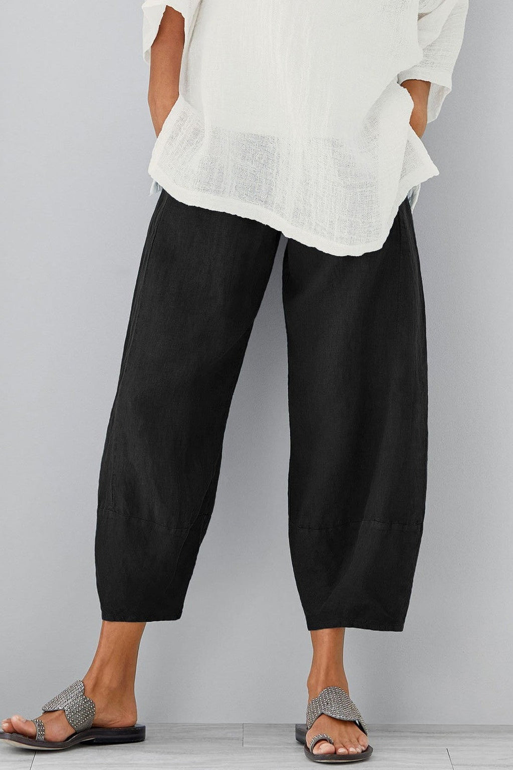 Damen lässige weite Hose mit Taschen