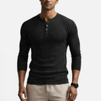 Herren Langarmshirt mit Knopfleiste