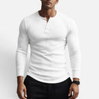 Herren Langarmshirt mit Knopfleiste