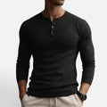 Herren Langarmshirt mit Knopfleiste