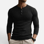 Herren Langarmshirt mit Knopfleiste