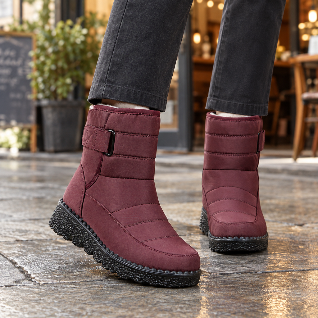 Damen Schneestiefel mit Klettverschluss