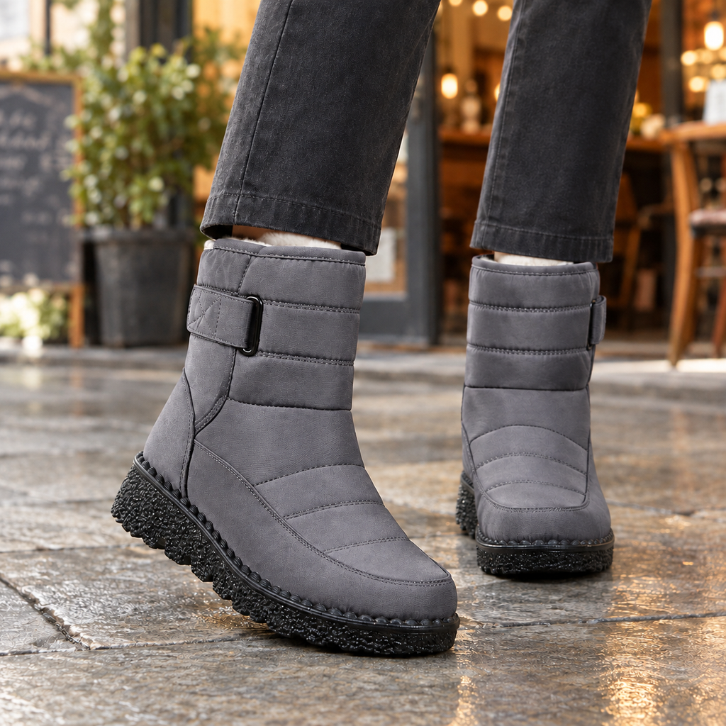 Damen Schneestiefel mit Klettverschluss