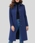 Damen langer Wintermantel mit Knopfleiste