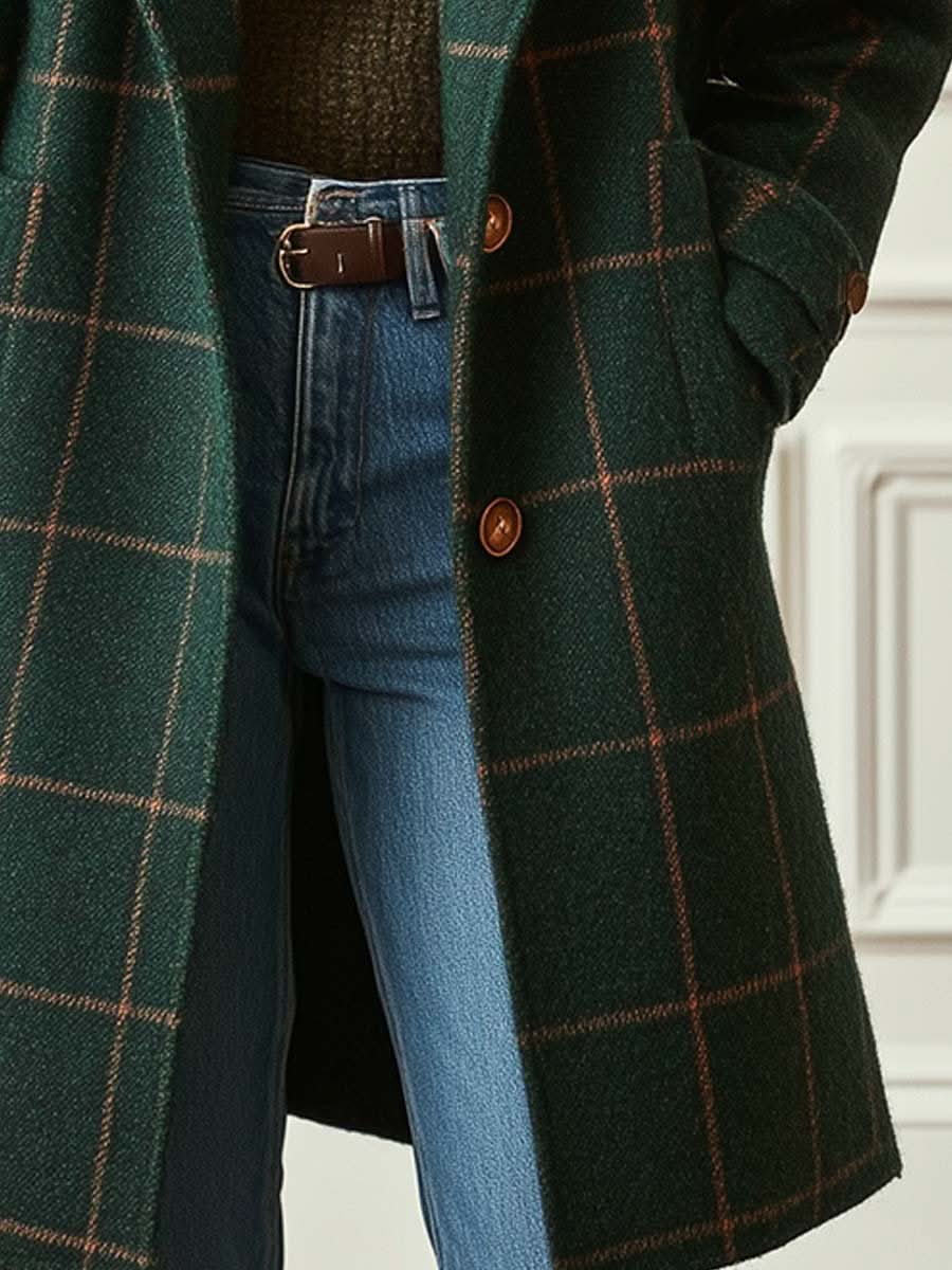 Damen Karo Mantel