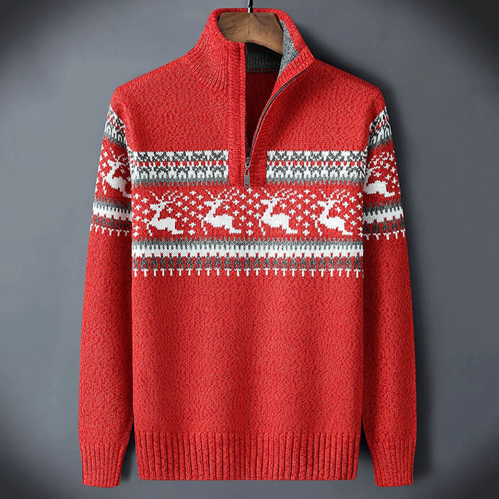 Herren Strickpullover mit Rentier-Muster