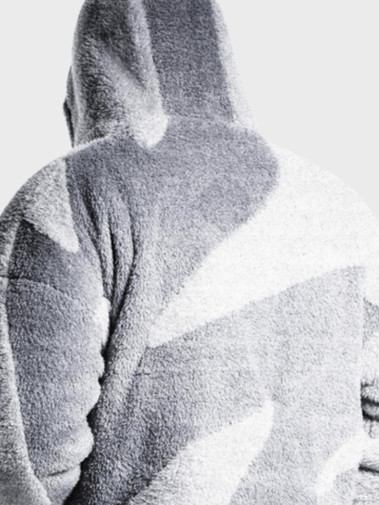 Herren Fleecejacke mit Kapuze und Reissverschluss