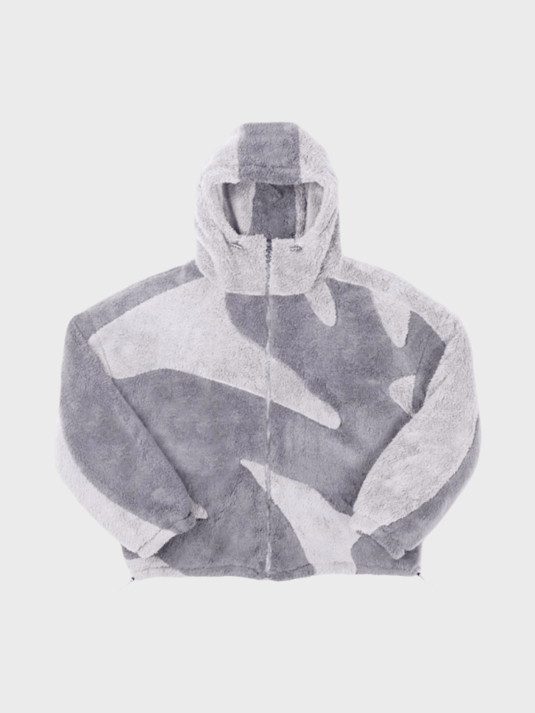 Herren Fleecejacke mit Kapuze und Reissverschluss