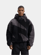 Herren Fleecejacke mit Kapuze und Reissverschluss
