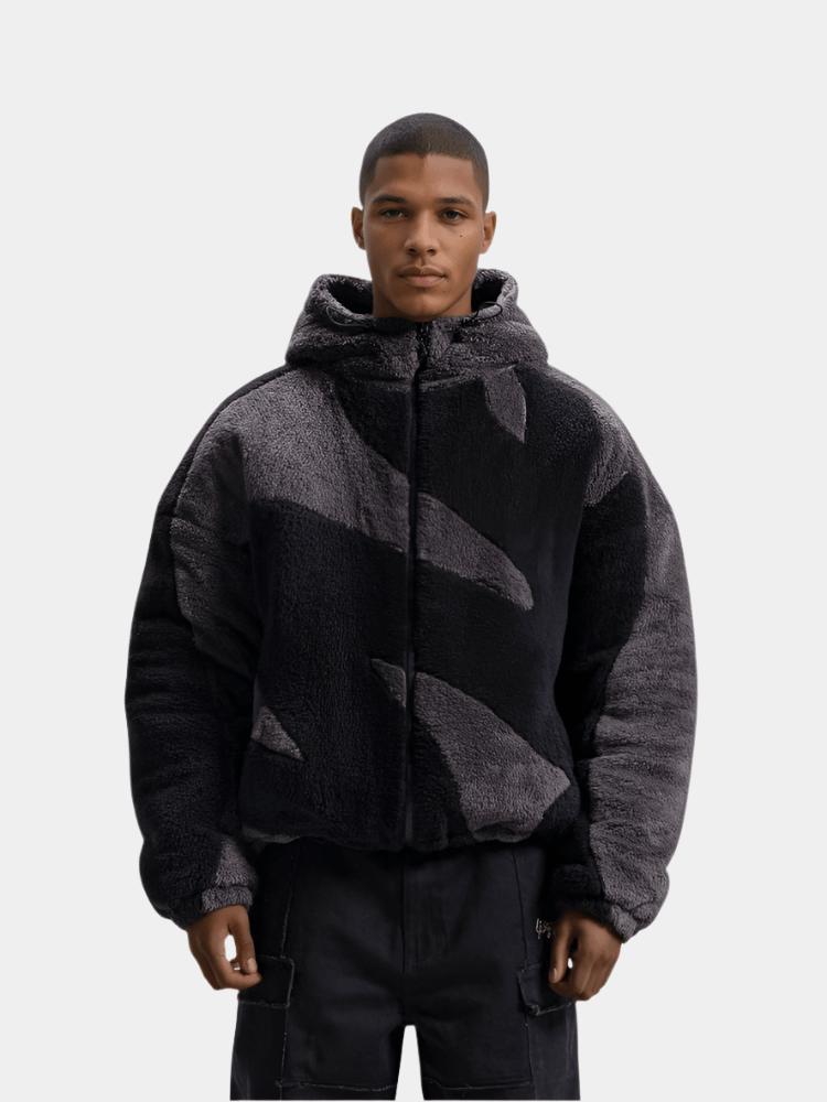 Herren Fleecejacke mit Kapuze und Reissverschluss