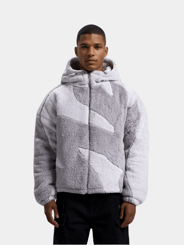 Herren Fleecejacke mit Kapuze und Reissverschluss