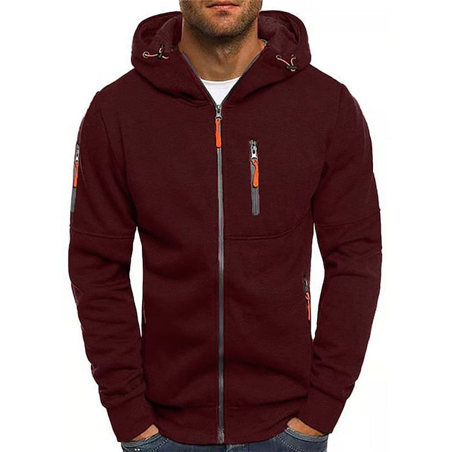 Herren Hoodie mit Reissverschluss und Taschen