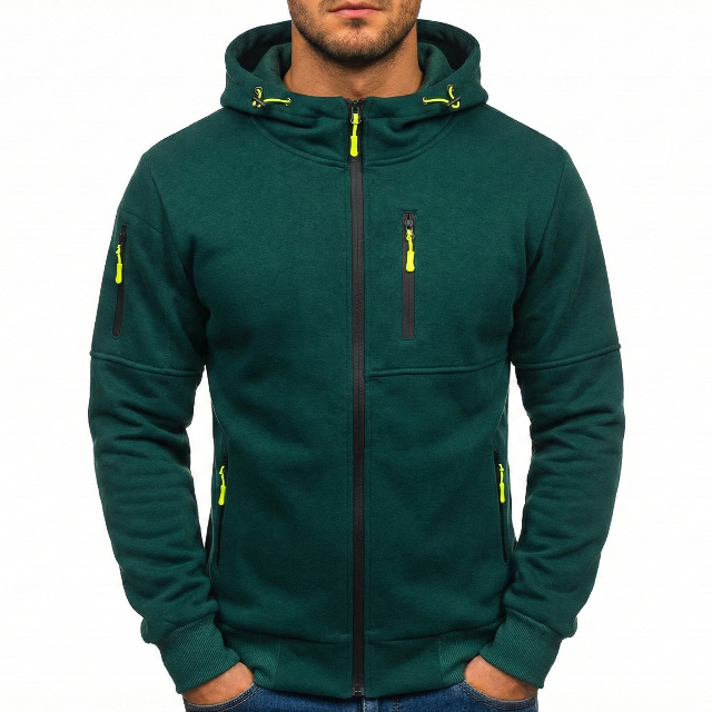 Herren Hoodie mit Reissverschluss und Taschen