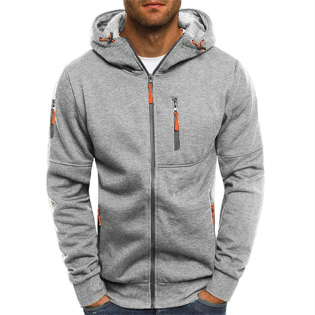 Herren Hoodie mit Reissverschluss und Taschen