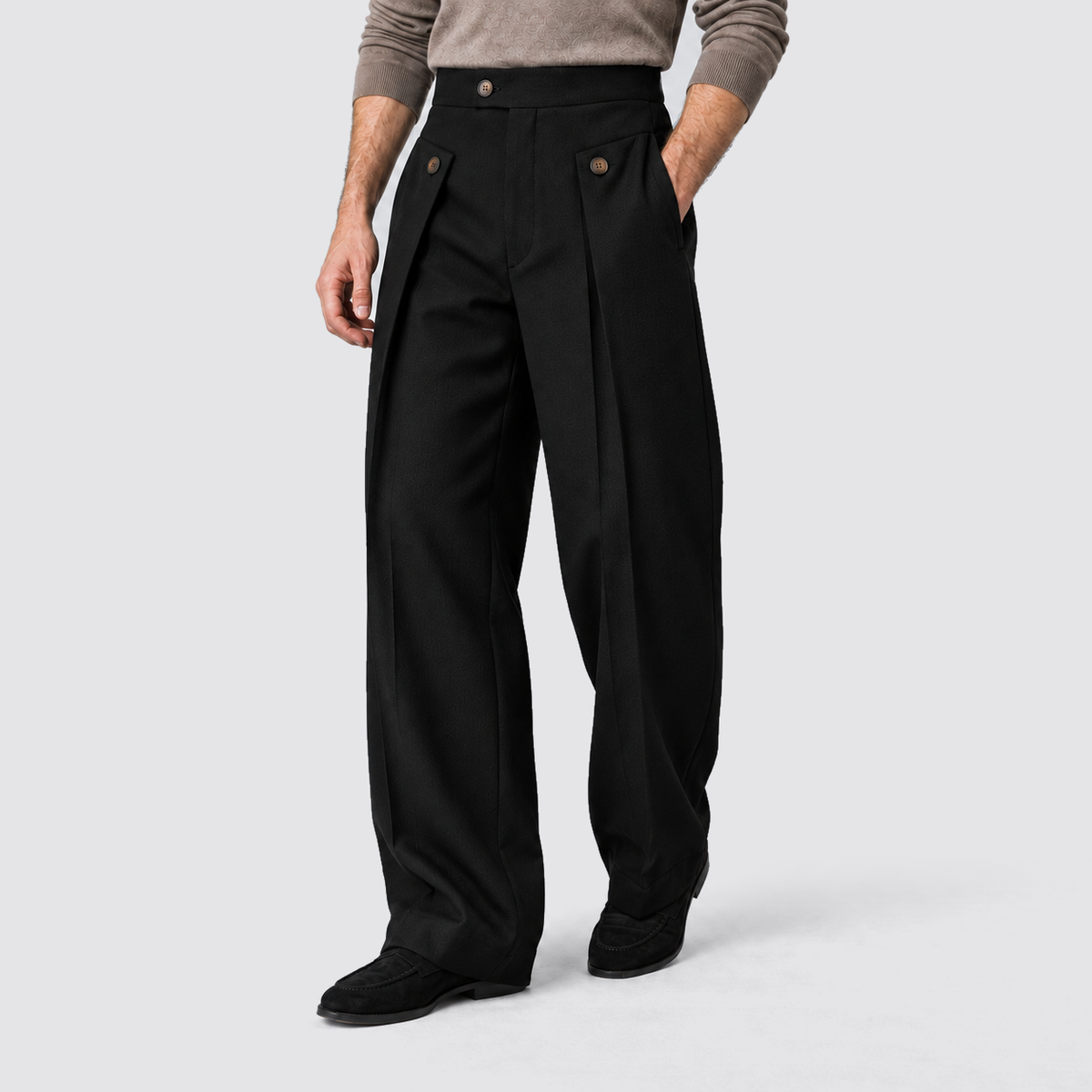 Herren Bundfaltenhose mit weitem Bein