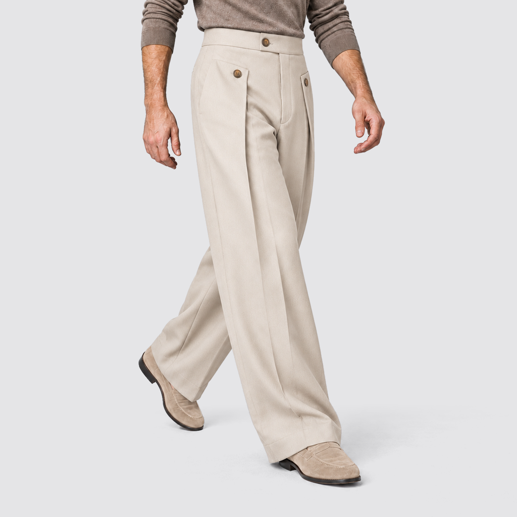 Herren Bundfaltenhose mit weitem Bein