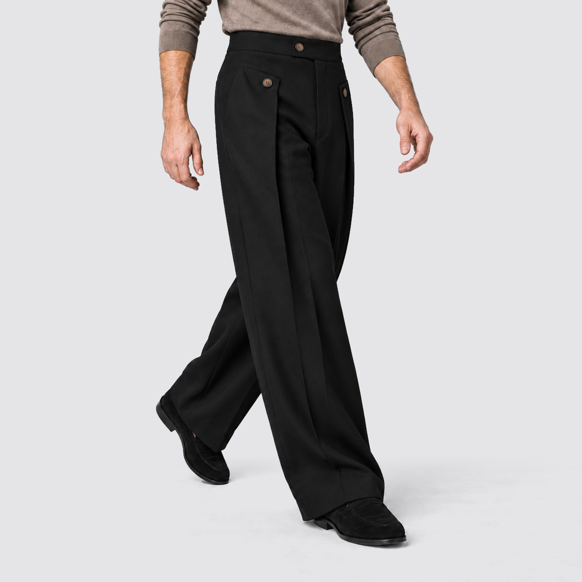 Herren Bundfaltenhose mit weitem Bein