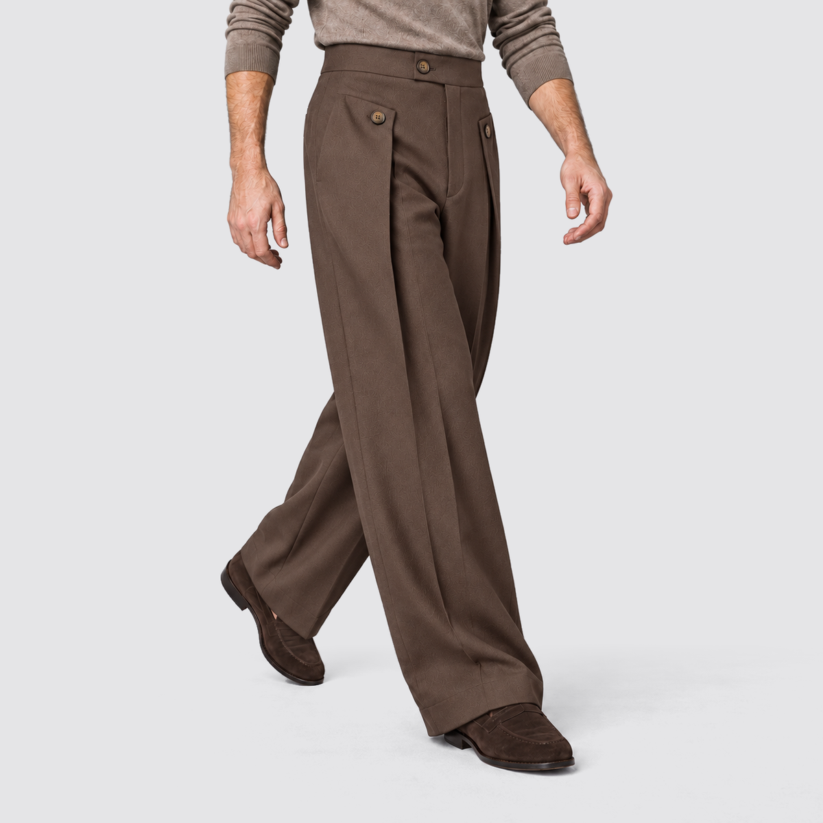 Herren Bundfaltenhose mit weitem Bein