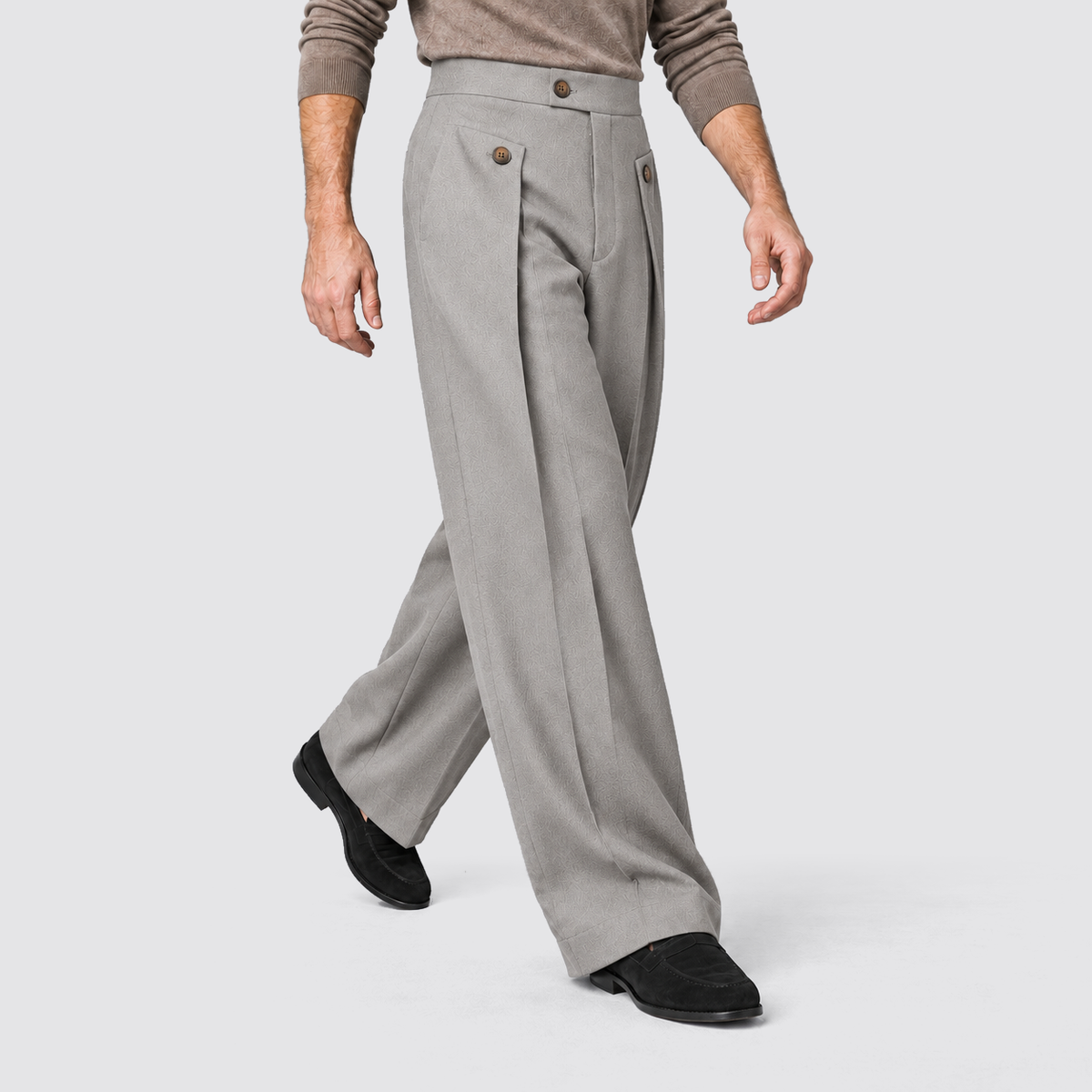 Herren Bundfaltenhose mit weitem Bein