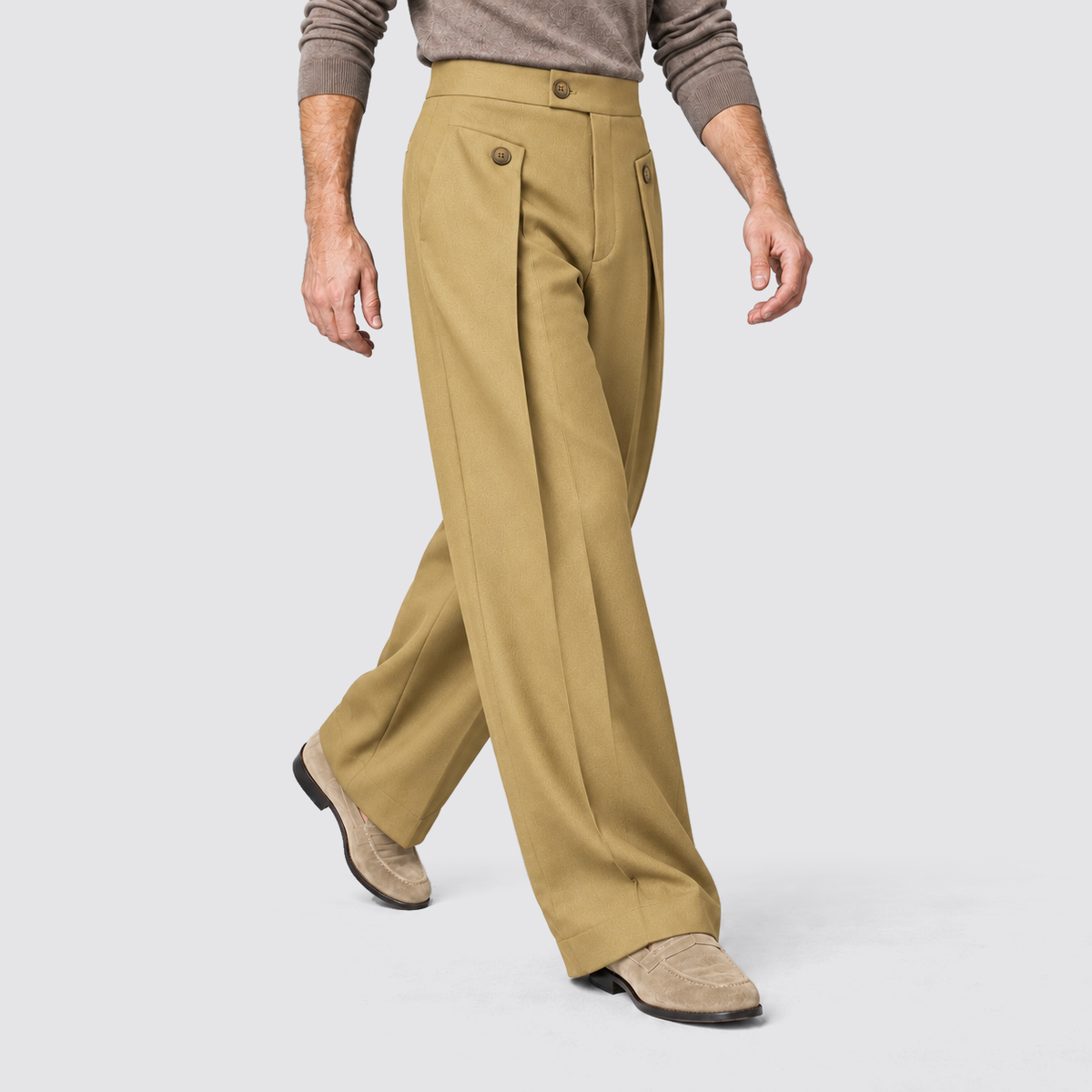 Herren Bundfaltenhose mit weitem Bein