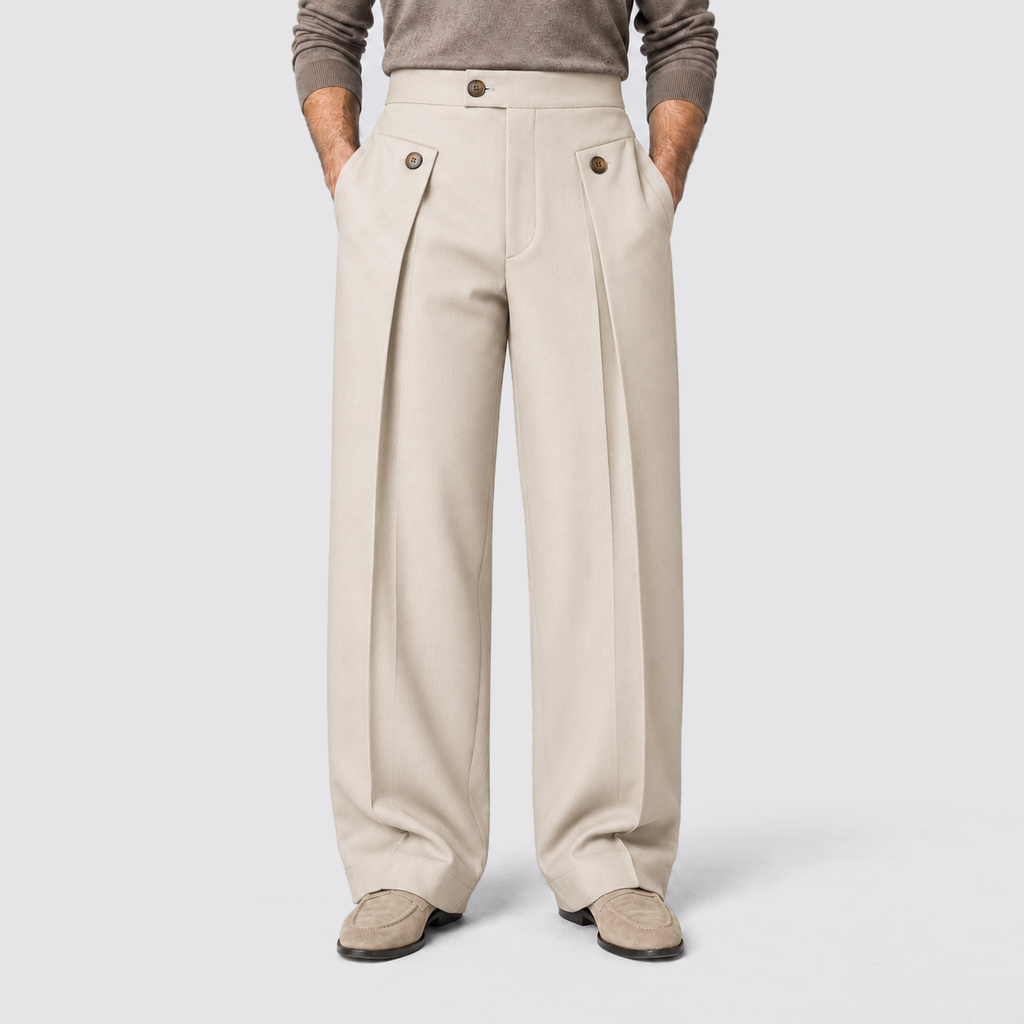 Herren Bundfaltenhose mit weitem Bein