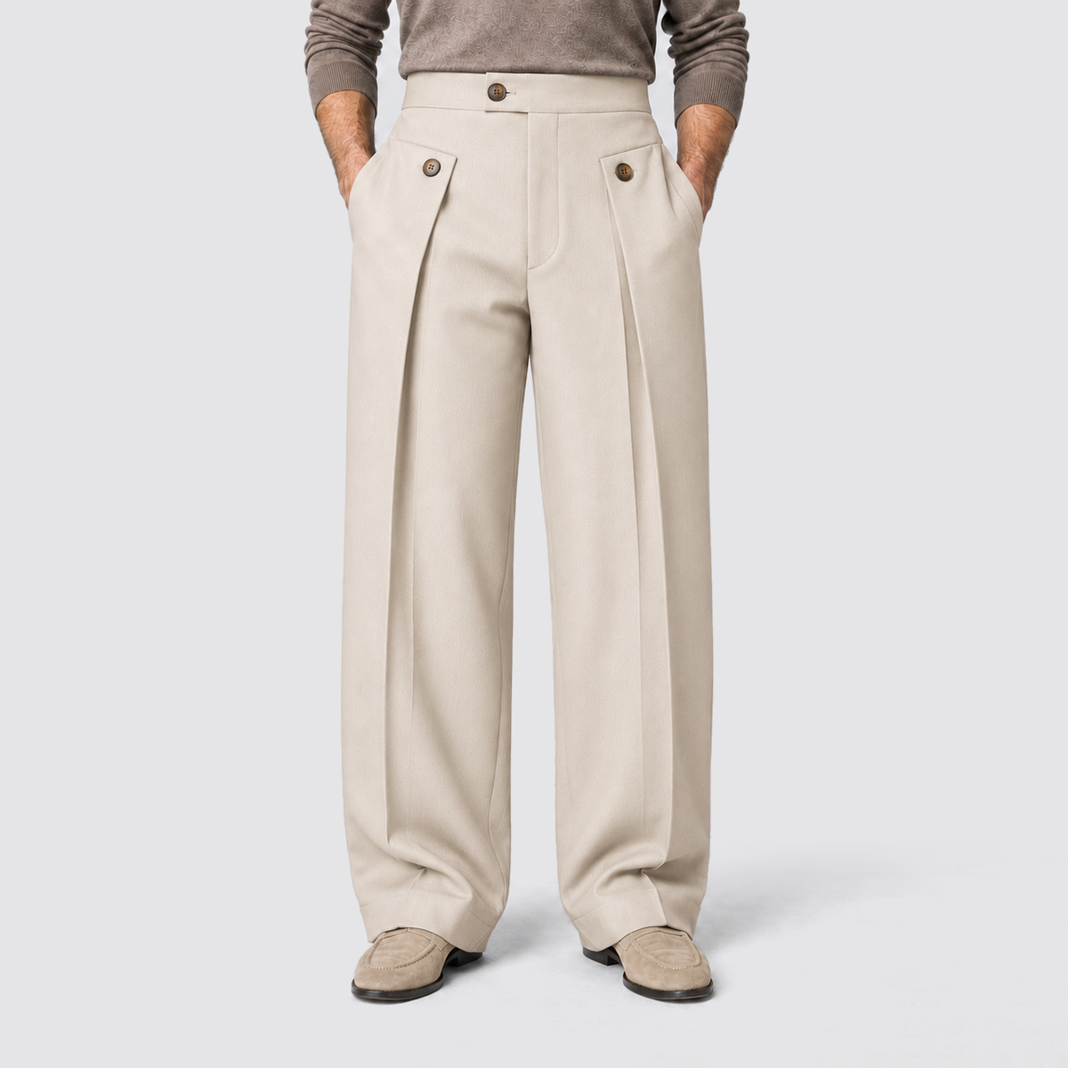 Herren Bundfaltenhose mit weitem Bein