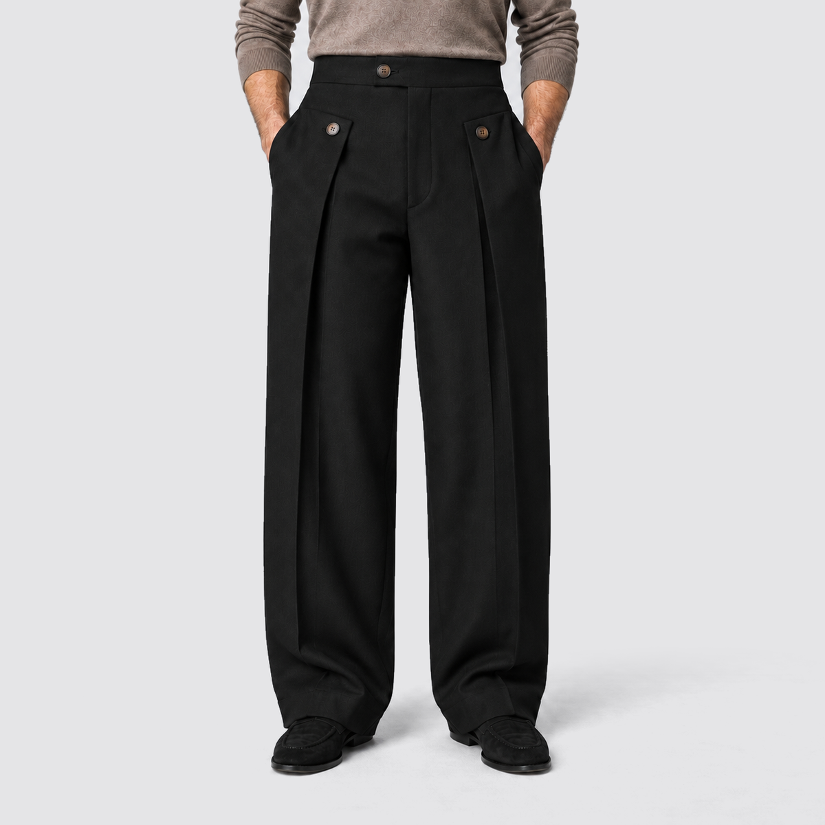 Herren Bundfaltenhose mit weitem Bein