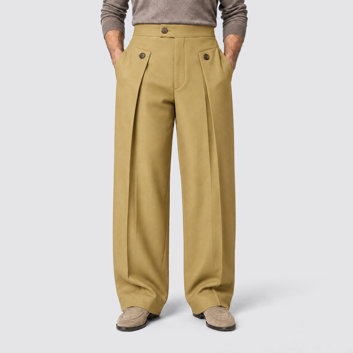 Herren Bundfaltenhose mit weitem Bein